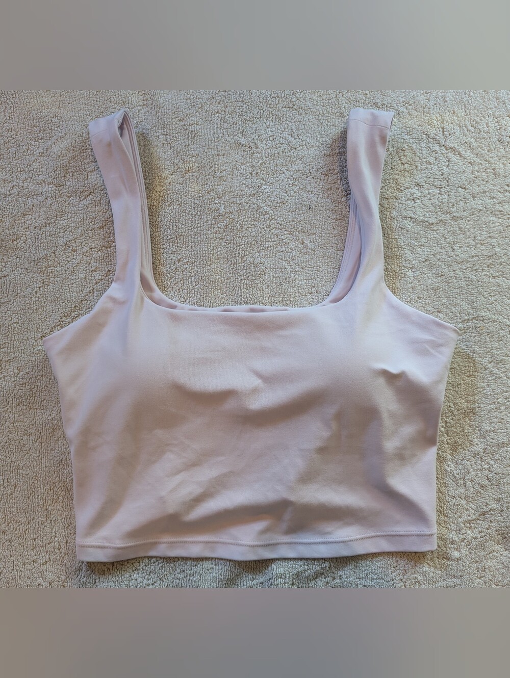 $20 Athleta Size Med Transcend Square Neck Crop Sports Bra - A-C Cups EUC